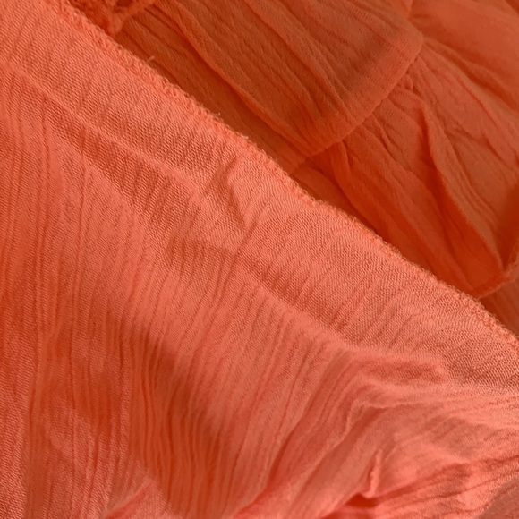 Zenana Coral Orange Peach Babydoll Lace Appliqué Ruffle Tier Cami Top NWT - Picture 12 of 15